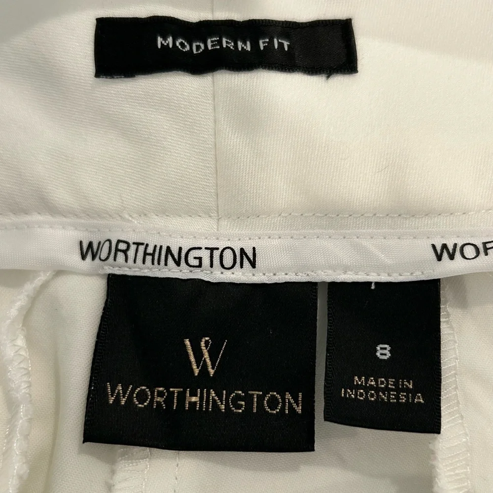 Worthington Cropped Pants White Size 8